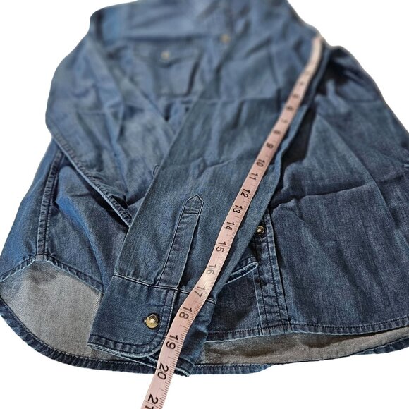 Banana Republic Women's Cotton Denim Jean Button Down Shirt Size Small - Picture 7 of 9